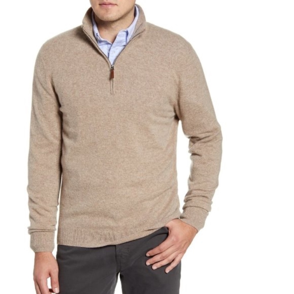 NORDSTROM MEN'S SHOP Regular Fit Cashmere Quarter